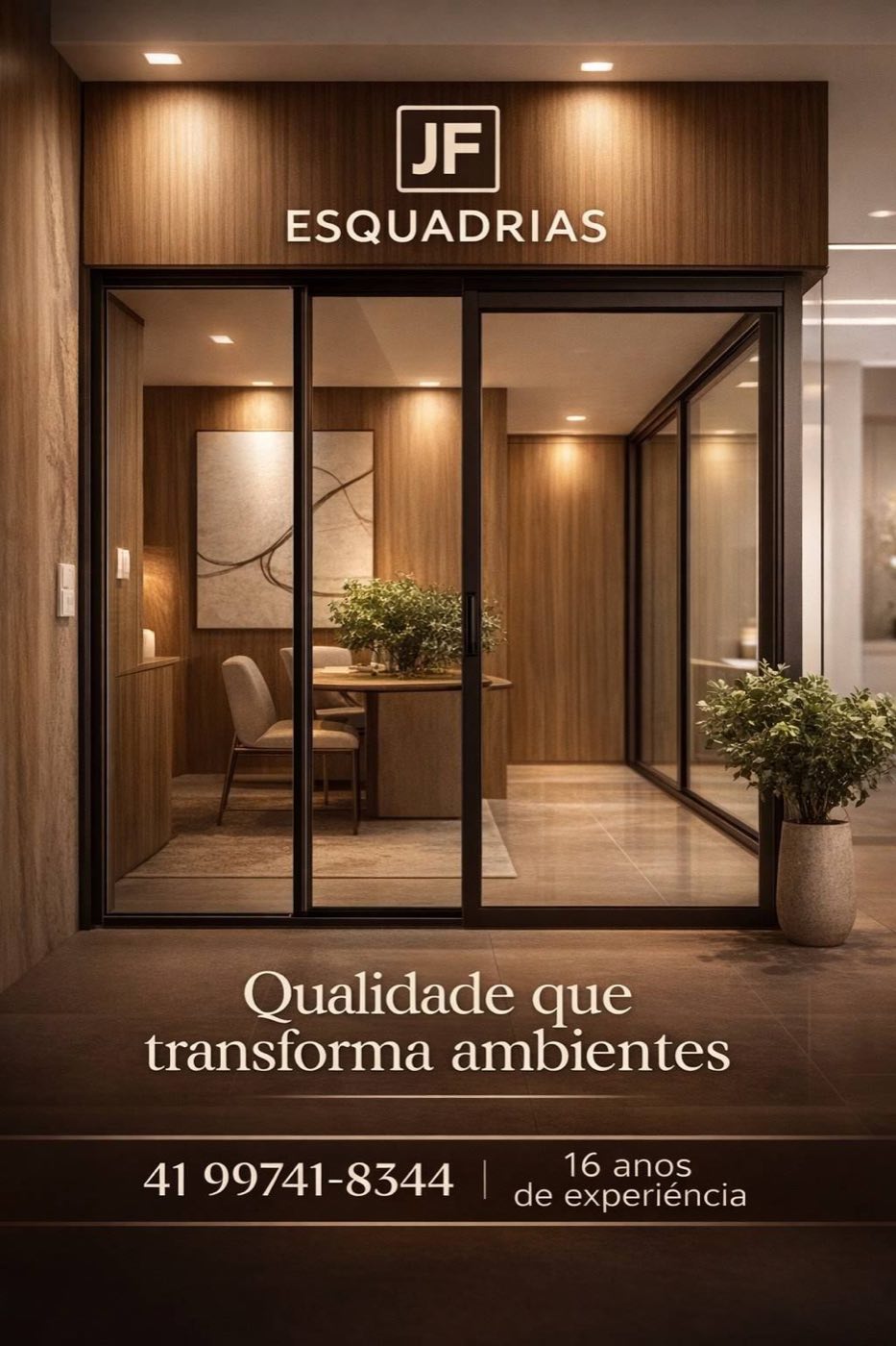 Identidade visual da JF Esquadrias — qualidade que transforma ambientes